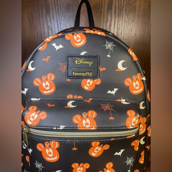 LOUNGEFLY DISNEY MICKEY MOUSE PUMPKIN MINI BACKPACK - Picture 2 of 7